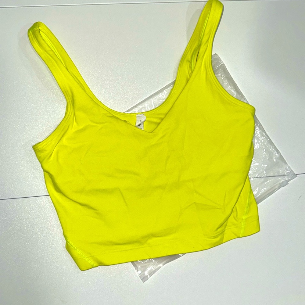 New LULULEMON sport bra top in Bright Yellow/highlighter yellow